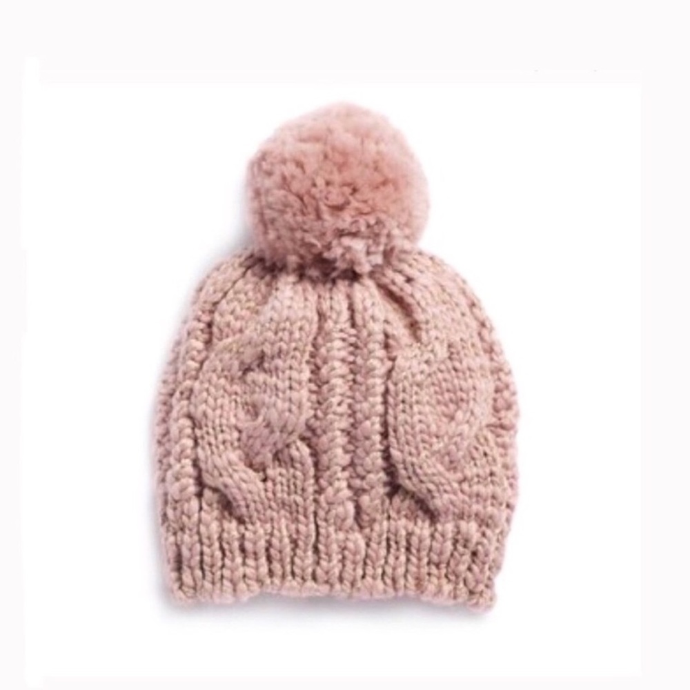 lc Lauren Conrad cable knit beanie rose pink nwt